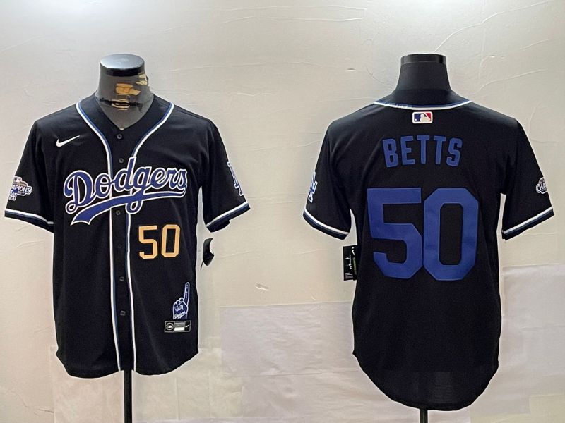 Men Los Angeles Dodgers #50 Betts Black Game 2024 Nike MLB Jersey style 12024->los angeles dodgers->MLB Jersey